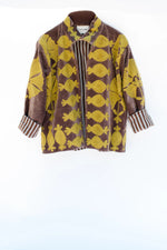 SGT Pepper Crew Jacket | Tan + Chartreuse