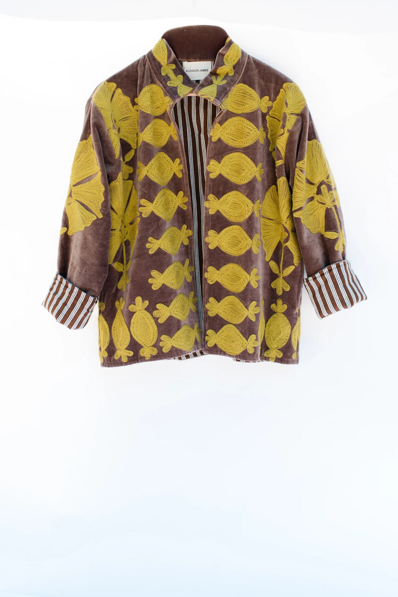 SGT Pepper Crew Jacket | Tan + Chartreuse