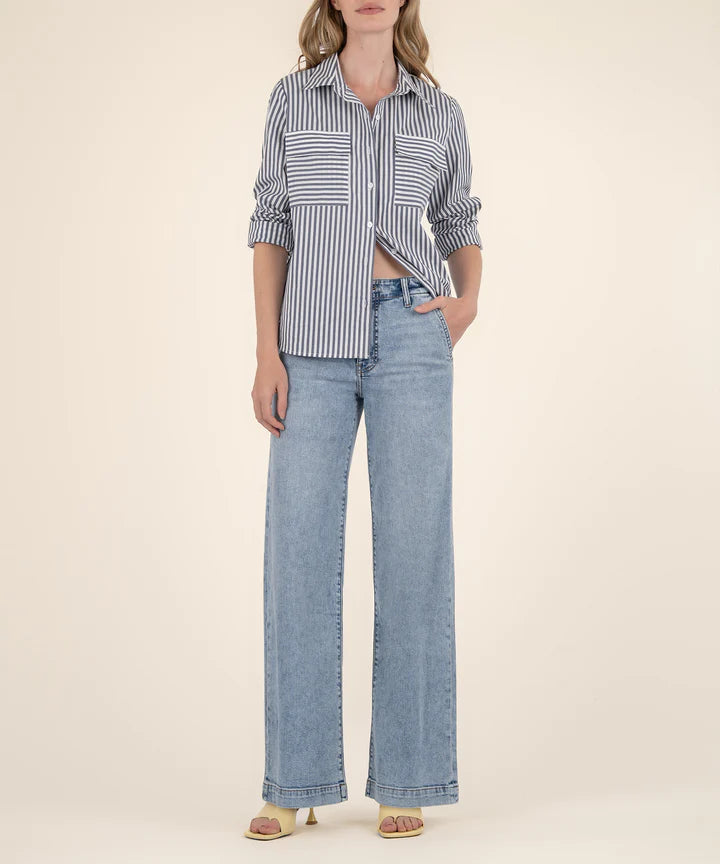 Jean High Rise Wide Leg w/ Trouser Pocket | Light Wash