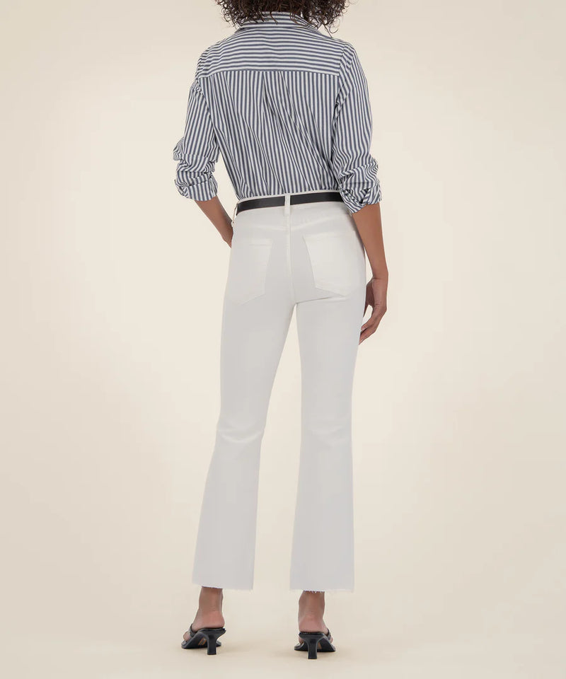 Kelsey High Rise Ankle Flare | Ecru