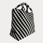 Lily Woven Neoprene Tote with Pouch | Black/Ecru