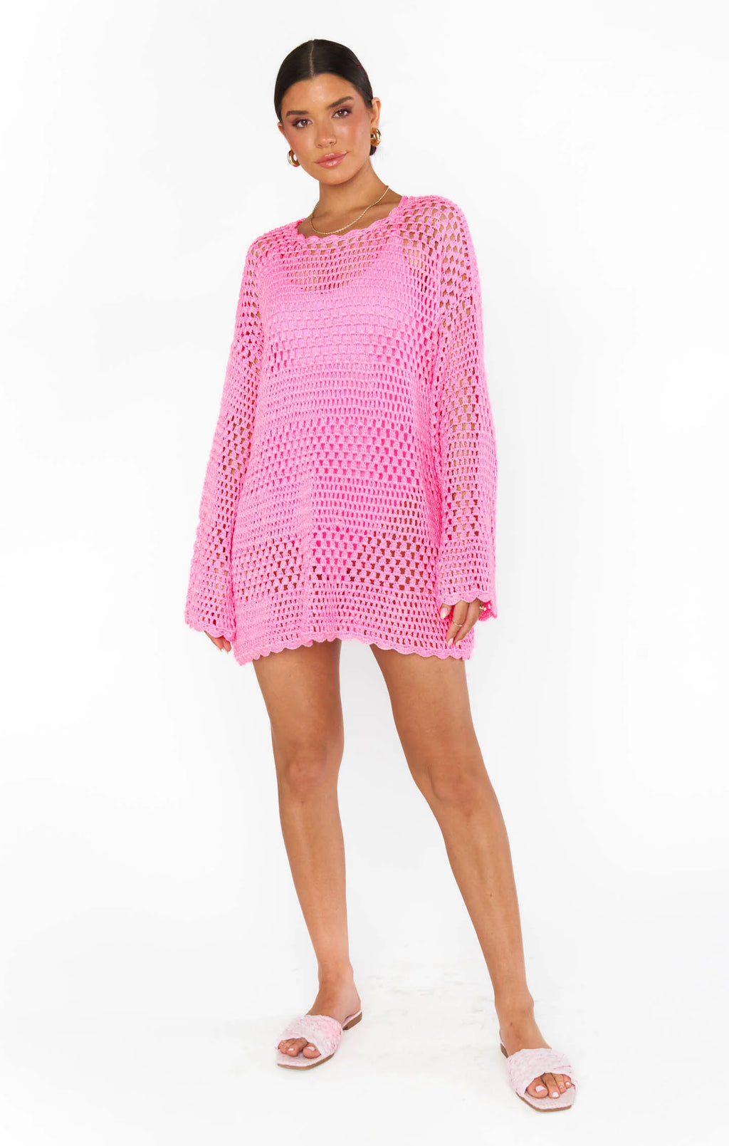 Paula Pullover | Bubblegum Pink Crochet