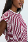 Trina Muscle Tee | Sangria Stripe