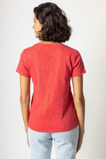 Short Sleeve Back Seam Tee | Cinnabar