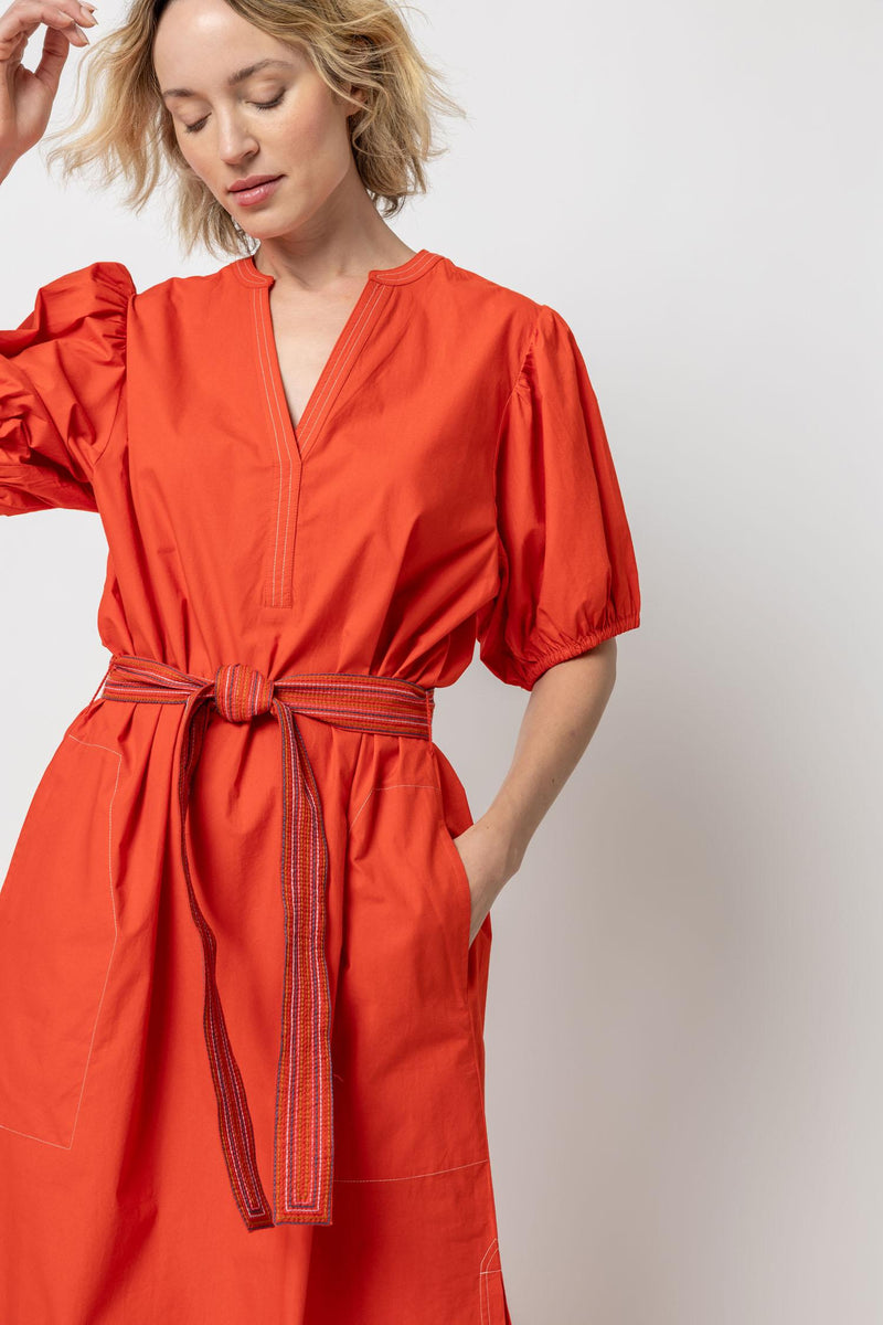 Split Neck Full Sleeve Maxi Dress | Poppy