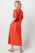 Split Neck Full Sleeve Maxi Dress | Poppy