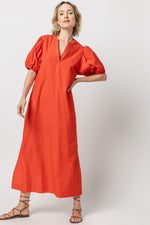 Split Neck Full Sleeve Maxi Dress | Poppy