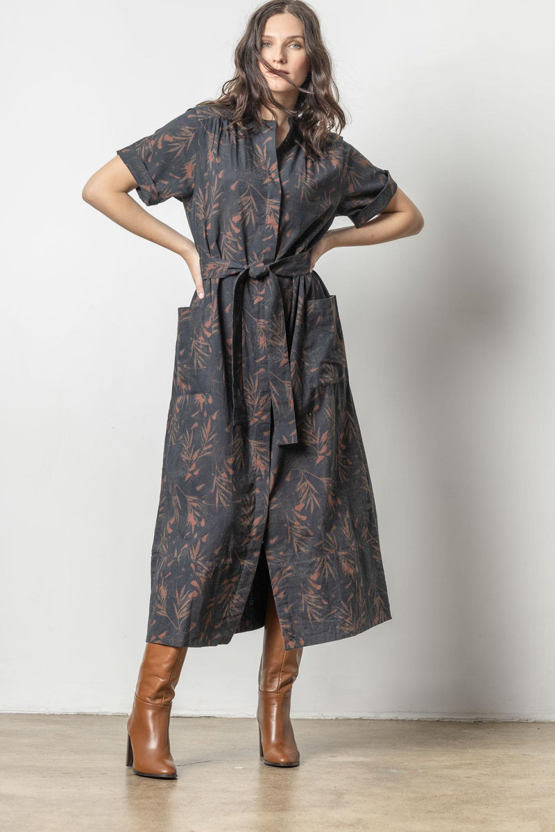 Maxi Button Down Dress | Onyx/Java