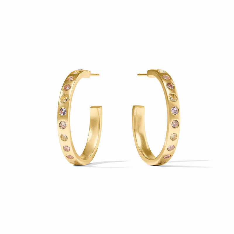 Rainbow Hoop Earrings | Champagne Radiance