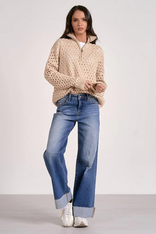 Arabella Half Zip Sweater | Oatmeal