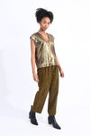 Gold Metallic Tunic Top