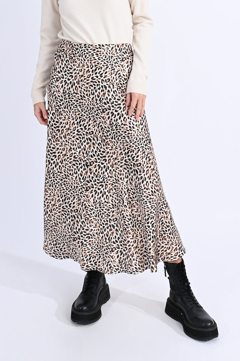 Leopard Skirt | Khaki
