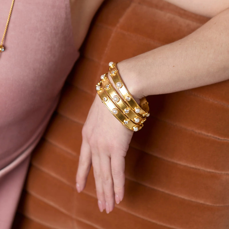 Tribeca Bangle | Gold Pearl