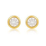 Cateana Bezel Stud Earring | Gold