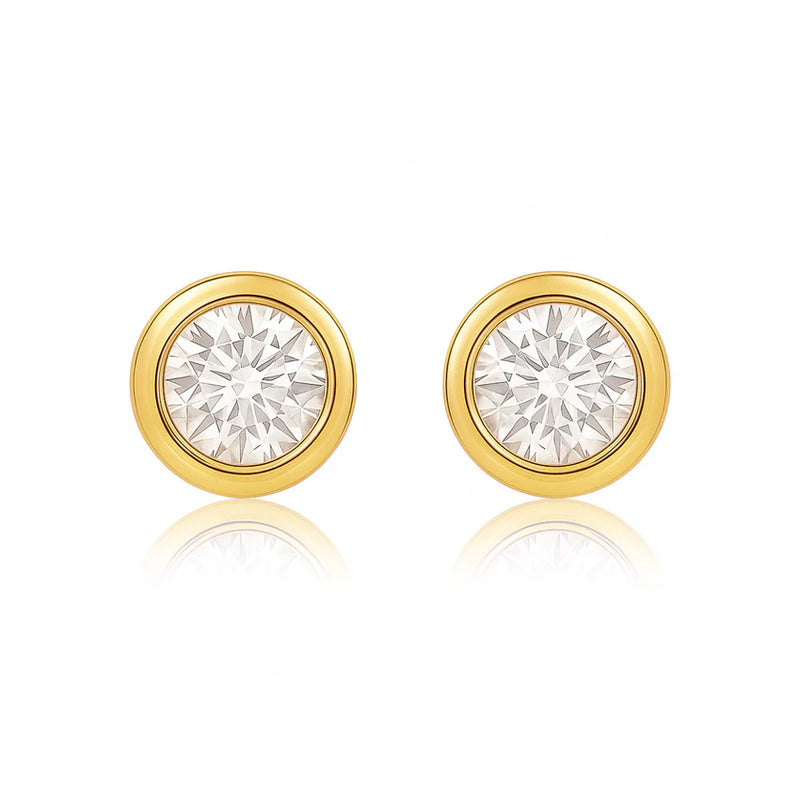 Cateana Bezel Stud Earring | Gold