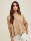 Striped Dolman Top | Mocha + Mint