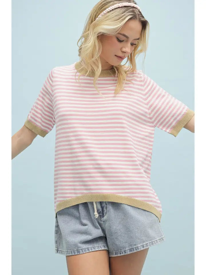 Rose + Honey Striped Sweater