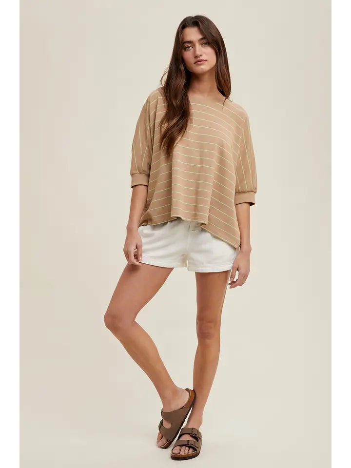 Striped Dolman Top | Mocha + Mint