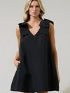 Alana Bow Mini Dress | Black