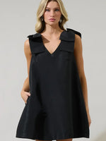Alana Bow Mini Dress | Black
