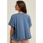Navy Slub Knit Tee