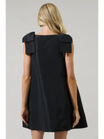 Alana Bow Mini Dress | Black