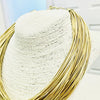 Leatherette Stranded Necklace | Gold