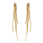 Skinny Gold Cascading Tassel Minimalist Earrings