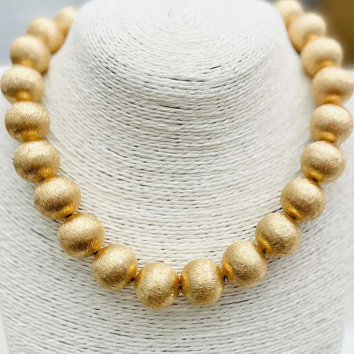 Big Ball Necklace | Brushed Gold