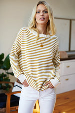 Carolyn Sweater | Marigold Stripe Organic