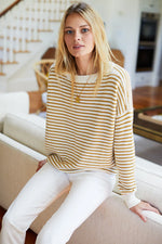 Carolyn Sweater | Marigold Stripe Organic