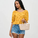 Paisley Woven Crossbody | Almond