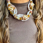 Beaded Bandana Necklace | Pearl