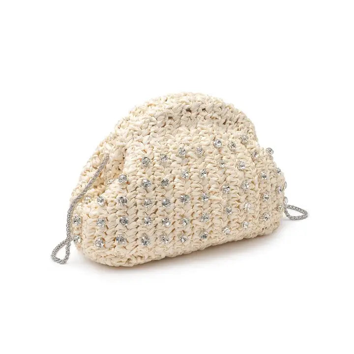 Gwendolyn Straw Clutch | Ivory