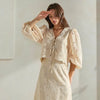 Eyelet Embroidered Blouse | Cream