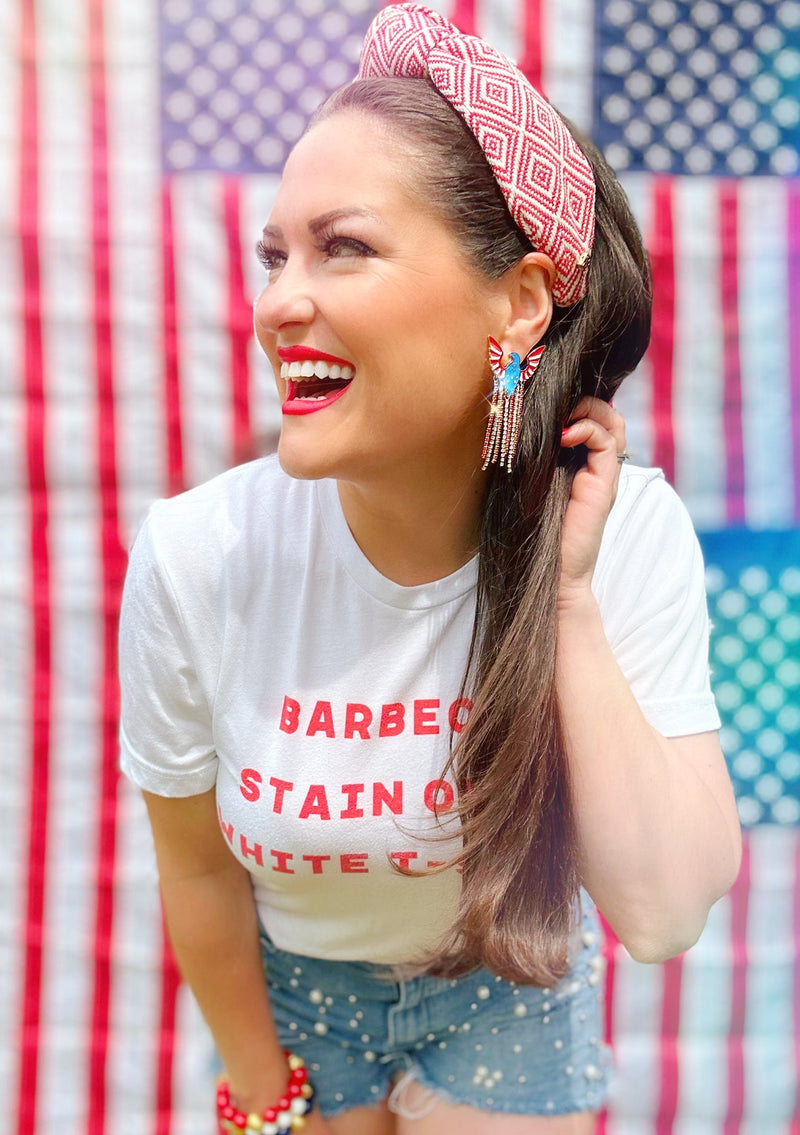 Red + Ivory Aztec Headband