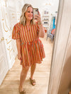 Daphne Dress | Strawberry Stripes