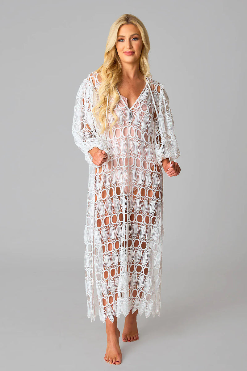 Pamela Eyelet Maxi Dress | White