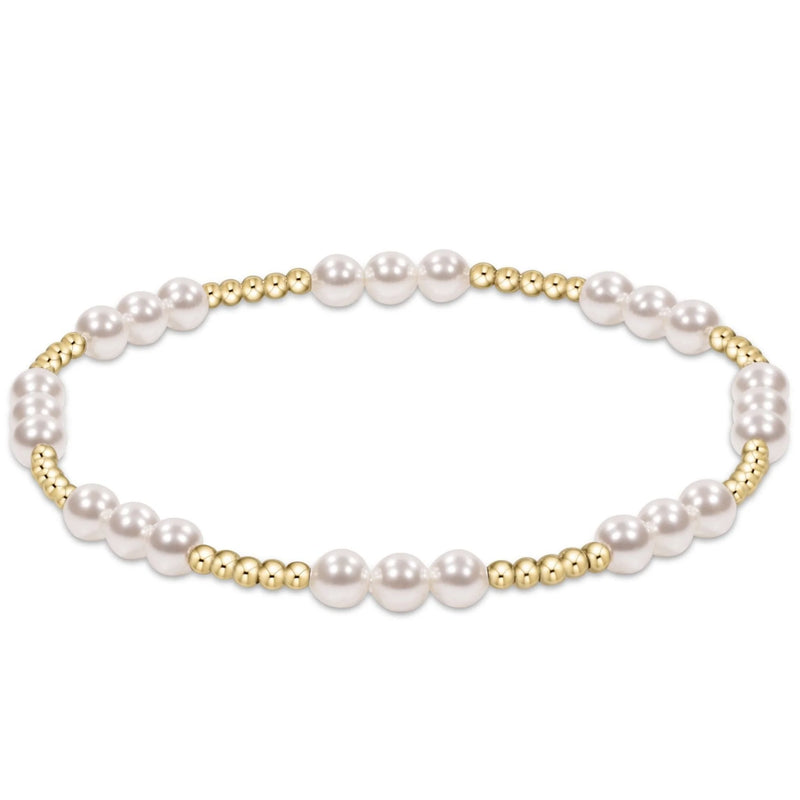 classic joy pattern 4mm bead bracelet - pearl