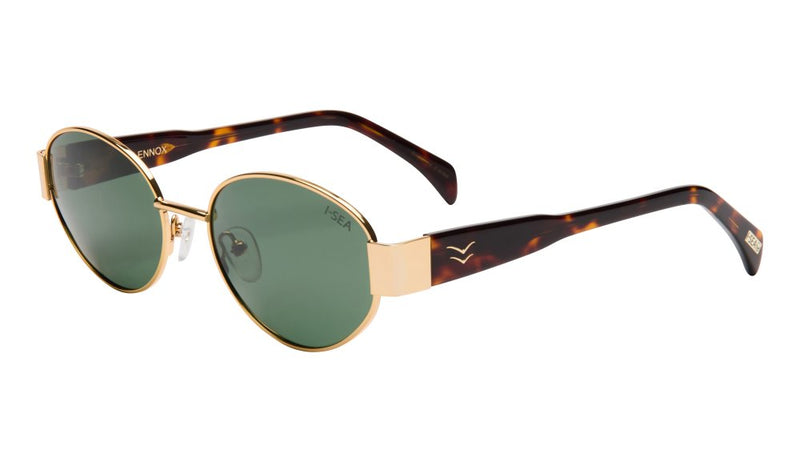 Lennox Sunglasses | Gold/Green Polarized
