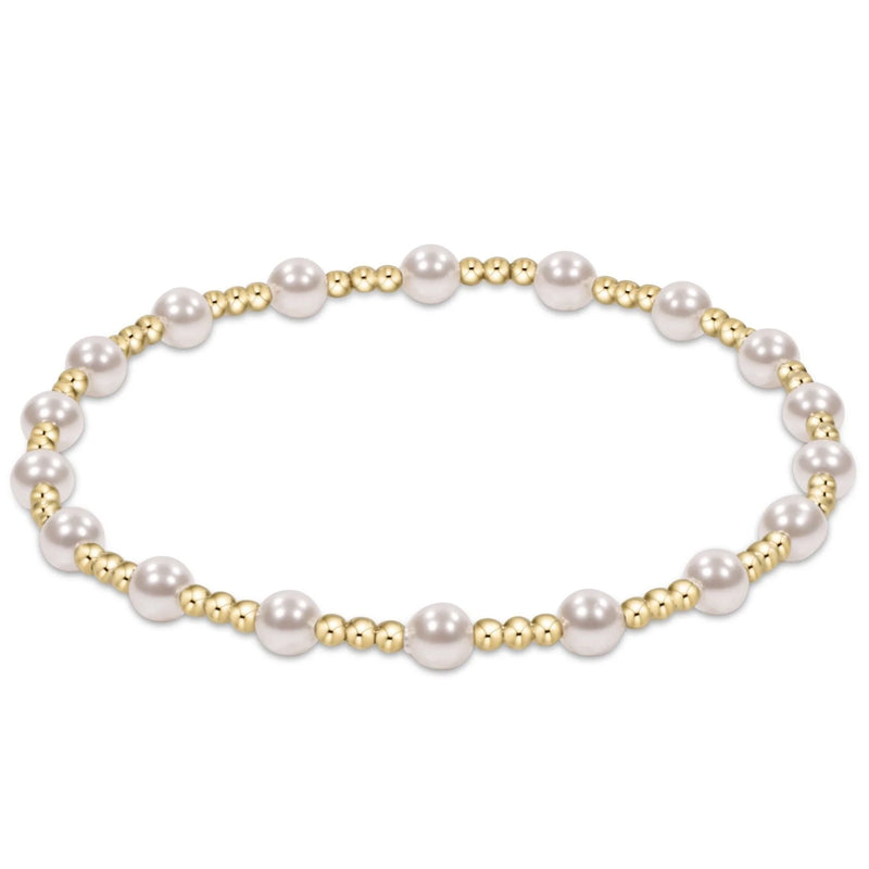 classic sincerity pattern 4mm bead bracelet - pearl