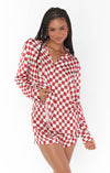 Early Riser PJ Set | Red Checker Silky
