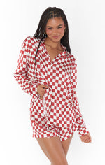 Early Riser PJ Set | Red Checker Silky