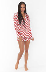 Early Riser PJ Set | Red Checker Silky