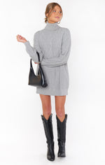 Montreal Mini Dress | Grey Cable Knit