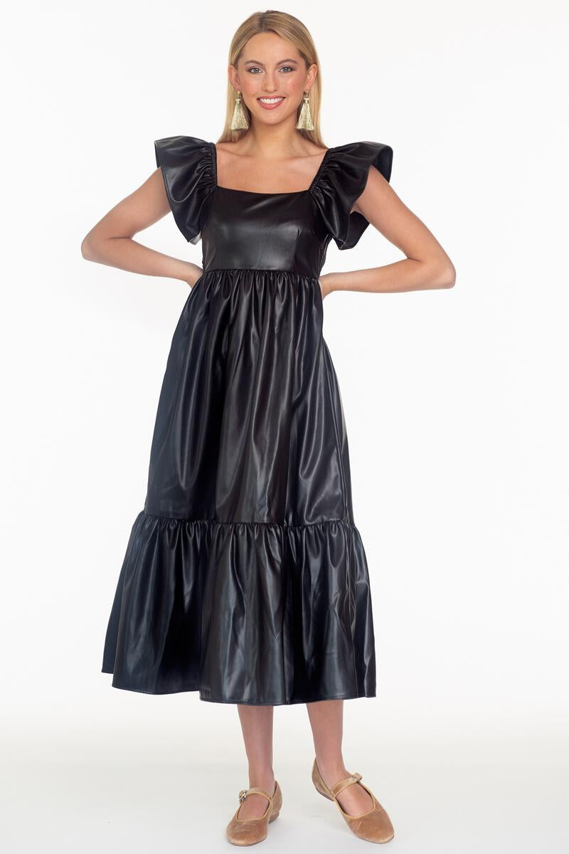 Brooke Dress | Black Leather