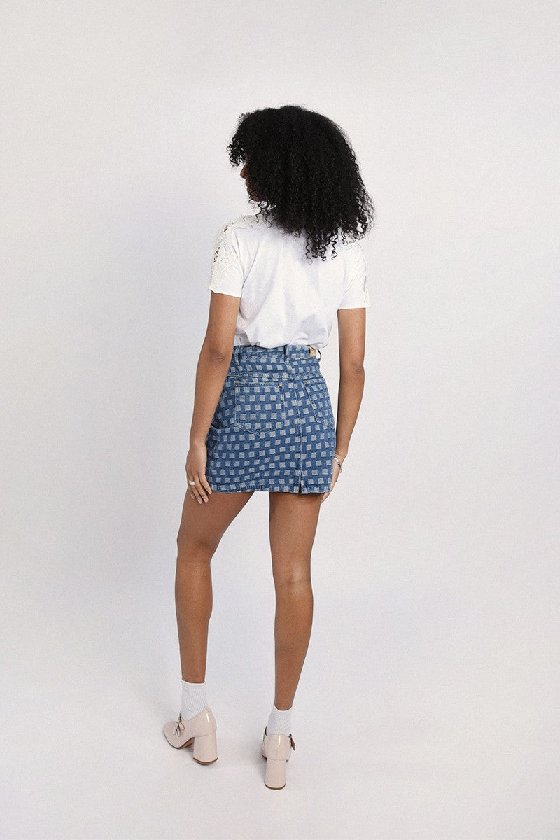 Polka Dots & Denim Skirts