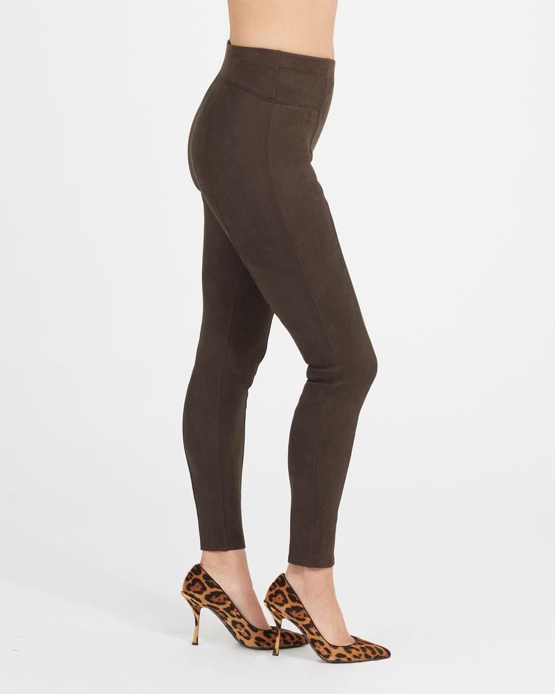 Faux Suede Leggings | Brown