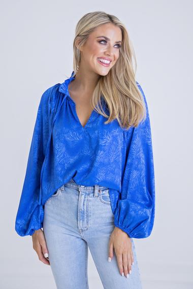 Solid Satin Long Sleeve Top