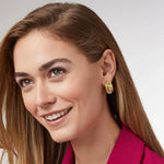 Antonia Mosaic Hoop Earrings | Iridescent Clear Crystal